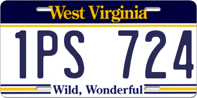 WV license plate 1PS724