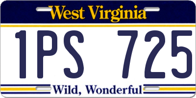 WV license plate 1PS725