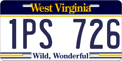 WV license plate 1PS726