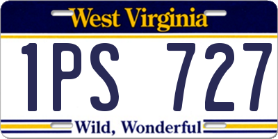 WV license plate 1PS727