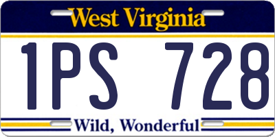 WV license plate 1PS728