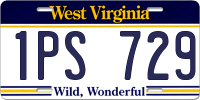 WV license plate 1PS729