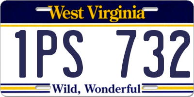 WV license plate 1PS732