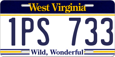 WV license plate 1PS733