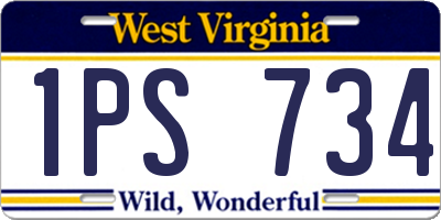 WV license plate 1PS734