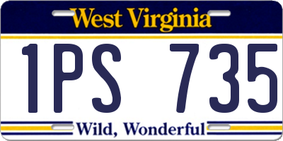 WV license plate 1PS735