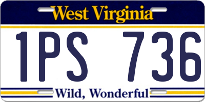 WV license plate 1PS736