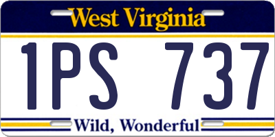 WV license plate 1PS737