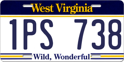 WV license plate 1PS738