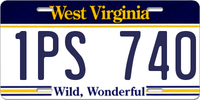 WV license plate 1PS740