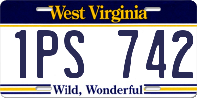 WV license plate 1PS742