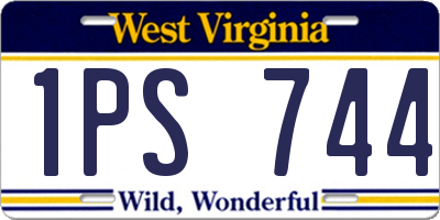 WV license plate 1PS744