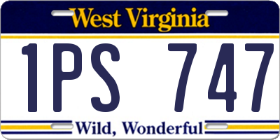 WV license plate 1PS747
