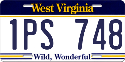 WV license plate 1PS748