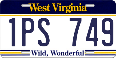 WV license plate 1PS749