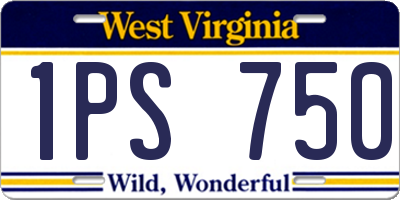 WV license plate 1PS750