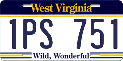 WV license plate 1PS751