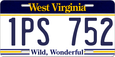WV license plate 1PS752