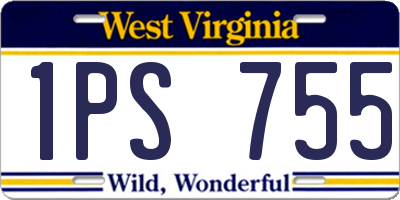 WV license plate 1PS755