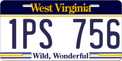 WV license plate 1PS756