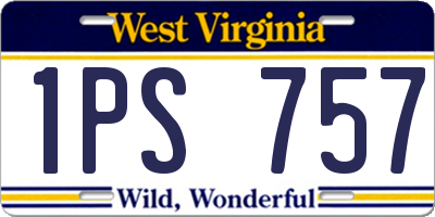 WV license plate 1PS757
