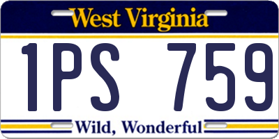 WV license plate 1PS759