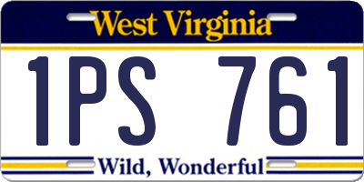 WV license plate 1PS761