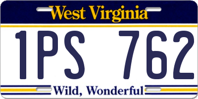 WV license plate 1PS762