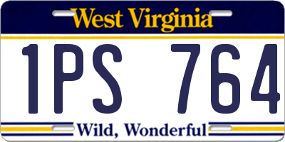 WV license plate 1PS764