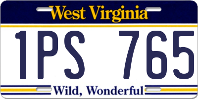 WV license plate 1PS765