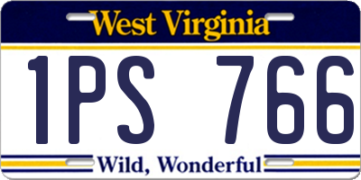 WV license plate 1PS766
