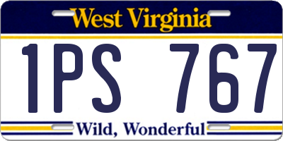 WV license plate 1PS767