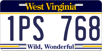 WV license plate 1PS768