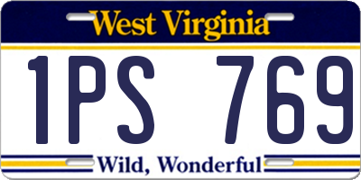 WV license plate 1PS769