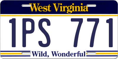 WV license plate 1PS771