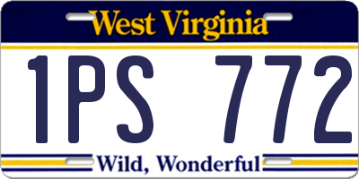 WV license plate 1PS772