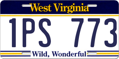 WV license plate 1PS773