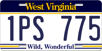 WV license plate 1PS775