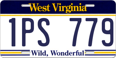WV license plate 1PS779
