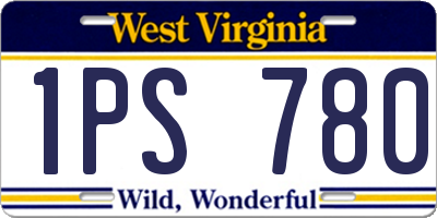 WV license plate 1PS780