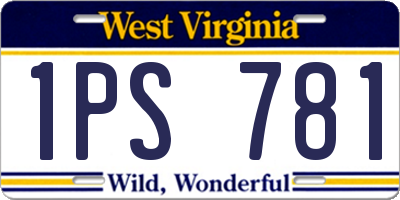 WV license plate 1PS781