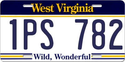 WV license plate 1PS782