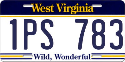 WV license plate 1PS783
