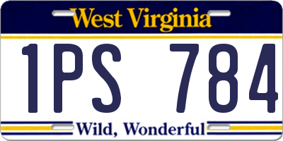 WV license plate 1PS784