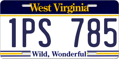 WV license plate 1PS785