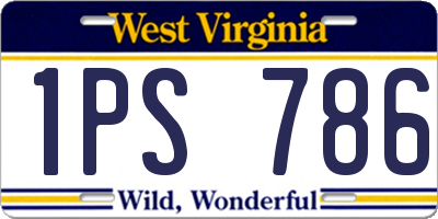 WV license plate 1PS786