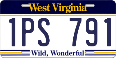 WV license plate 1PS791
