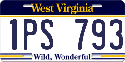 WV license plate 1PS793