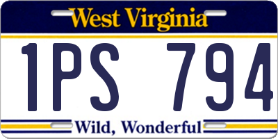 WV license plate 1PS794