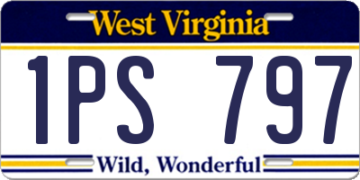 WV license plate 1PS797